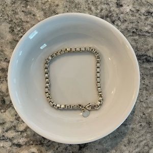 Tiffany sterling silver box chain bracelet